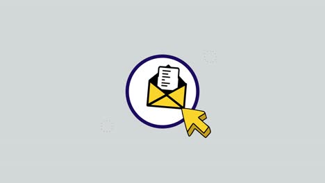 animated email message icon with cursor interaction