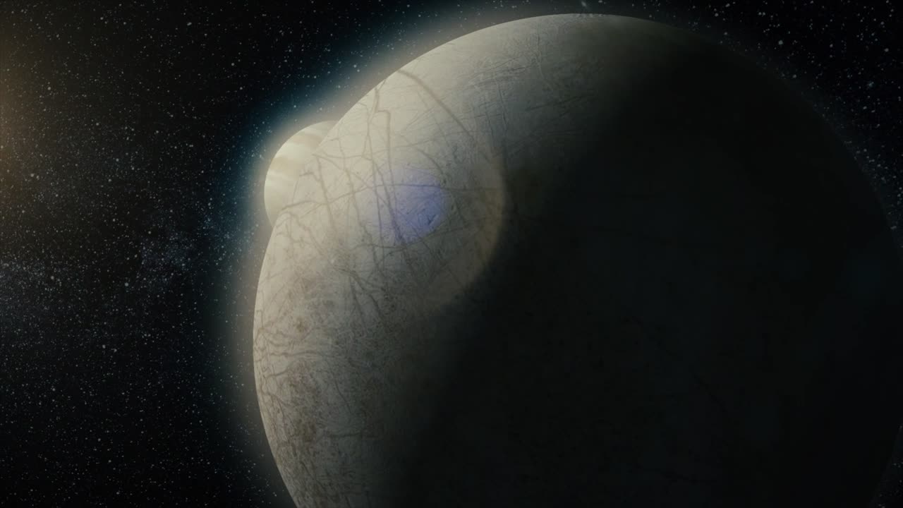 arte cósmico, papel de pared de ciencia ficción. belleza del espacio profundo. miles de millones de galaxias en el universo. planeta gigante gaseoso. belleza del espazo profundo. millones de galaxias en el universo. increíblemente hermoso. ganímedes