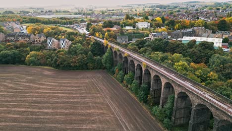 drone footage of the penistone railway viaduct near barnsley, south yorkshire