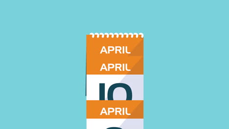 tax day animation with fifteen day in calendar