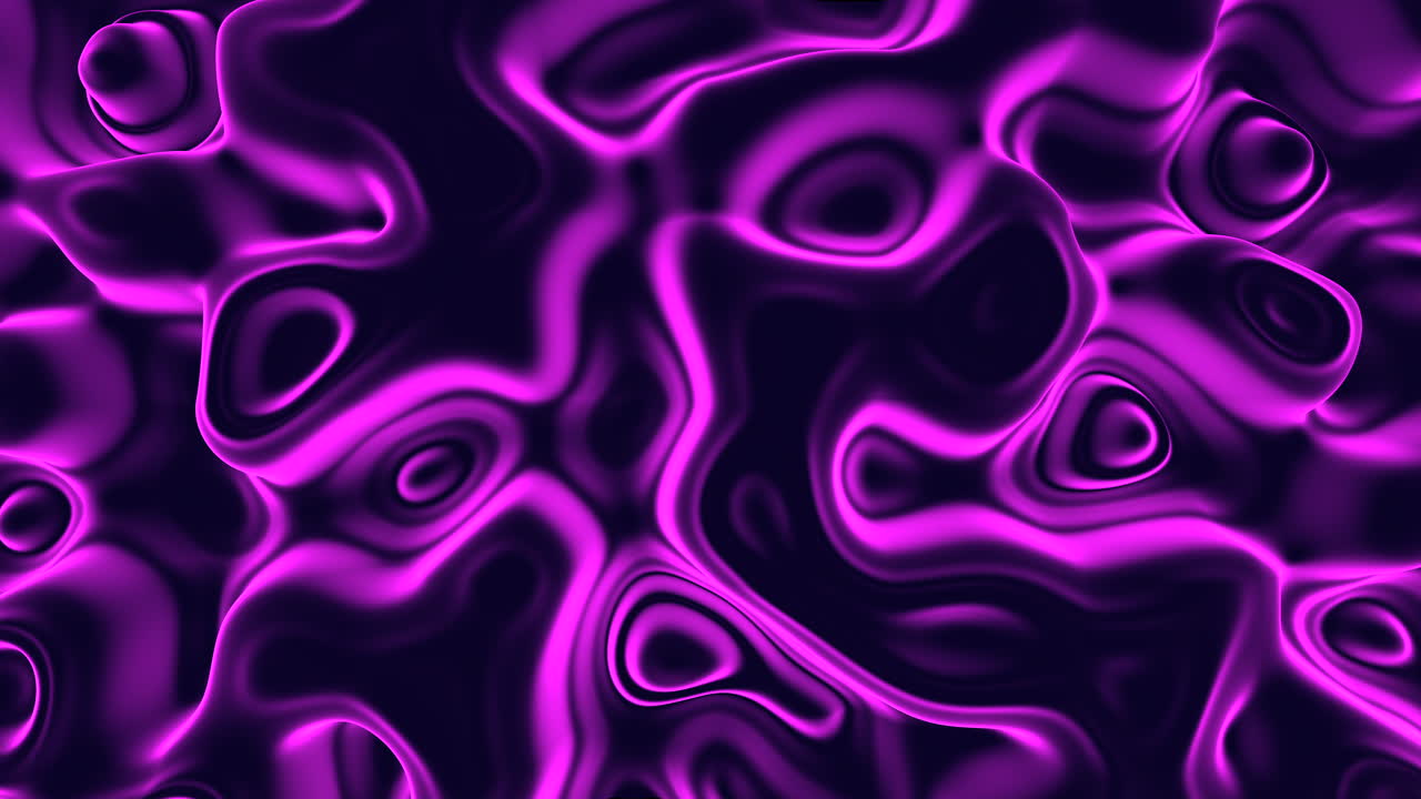Superficie astratta di metallo liquido viola con onde che scorrono fluide, filmato di sfondo