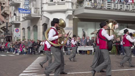brass band erminio deflorian di tesoro at the annual grape festival, meran - merano, south tyrol, italy (part 3 of 3)