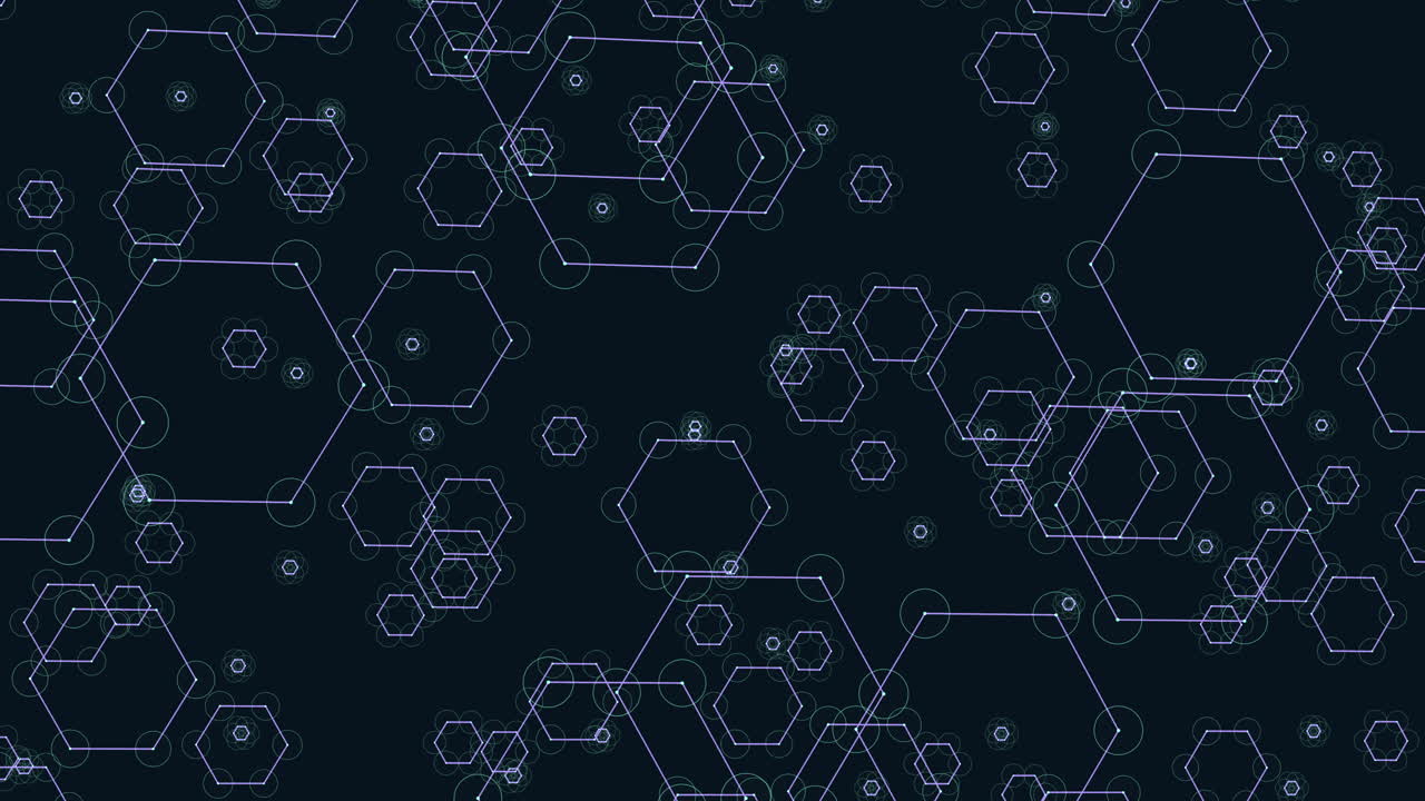 Interconnected hexagonal pattern on dark background