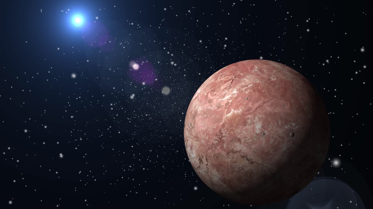 solid planets that move with a bright light in the universe