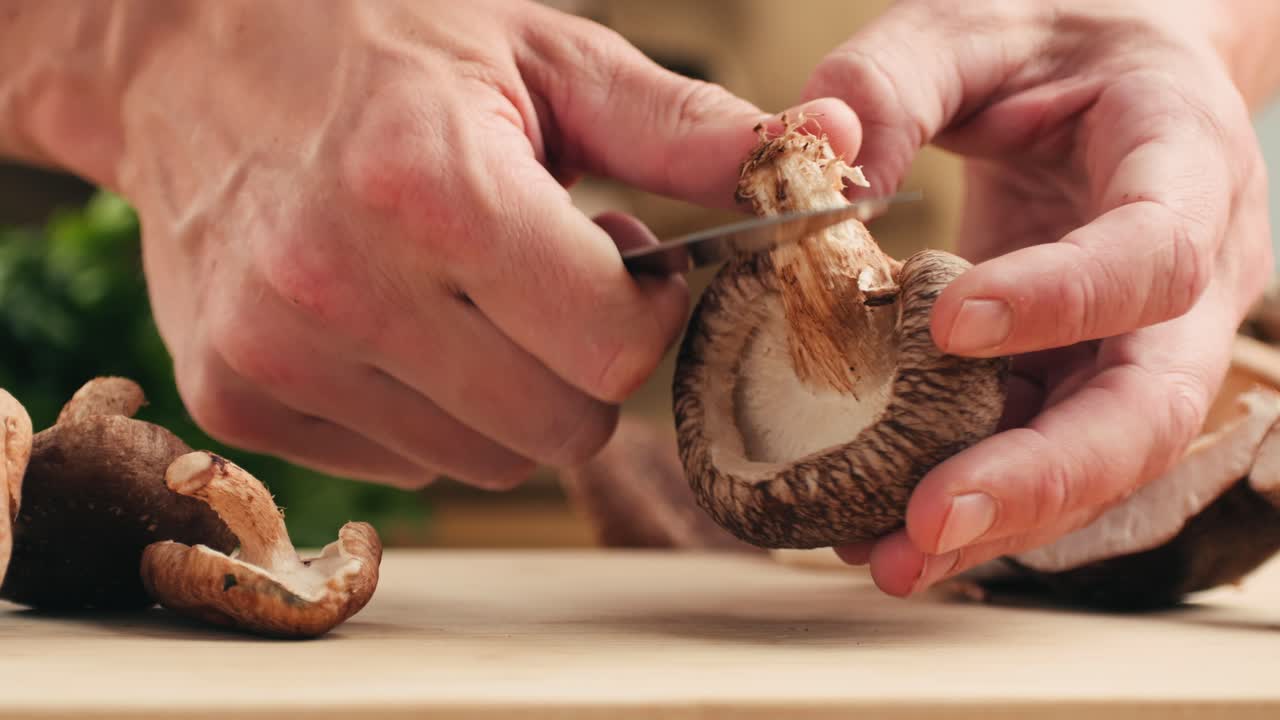 Preparing Shiitake Mushrooms