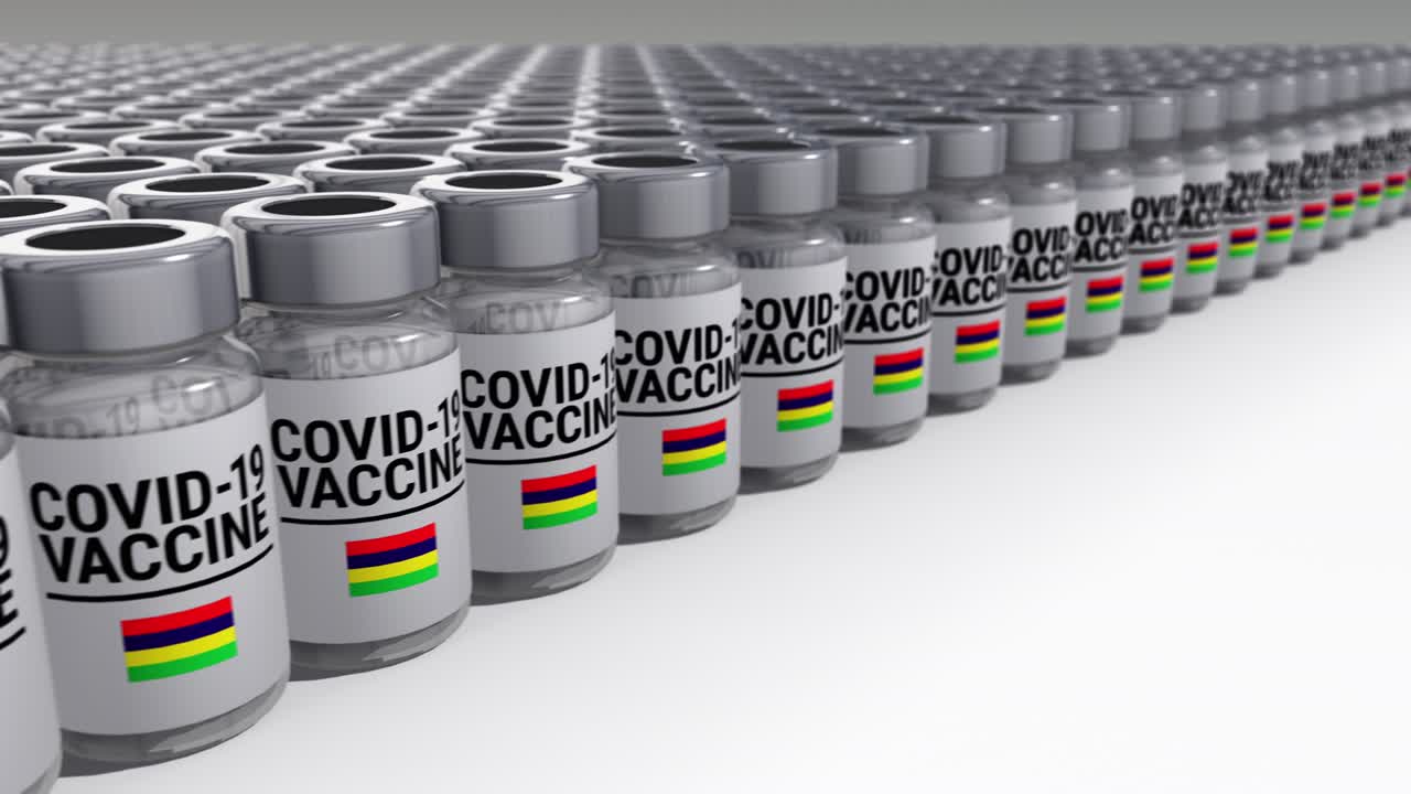 botellas de vacuna contra el covid-19 mauricio