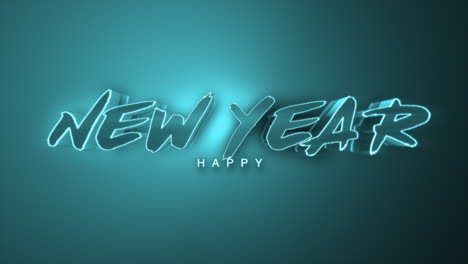 texto de feliz año nuevo monocromático oscuro en degradado verde