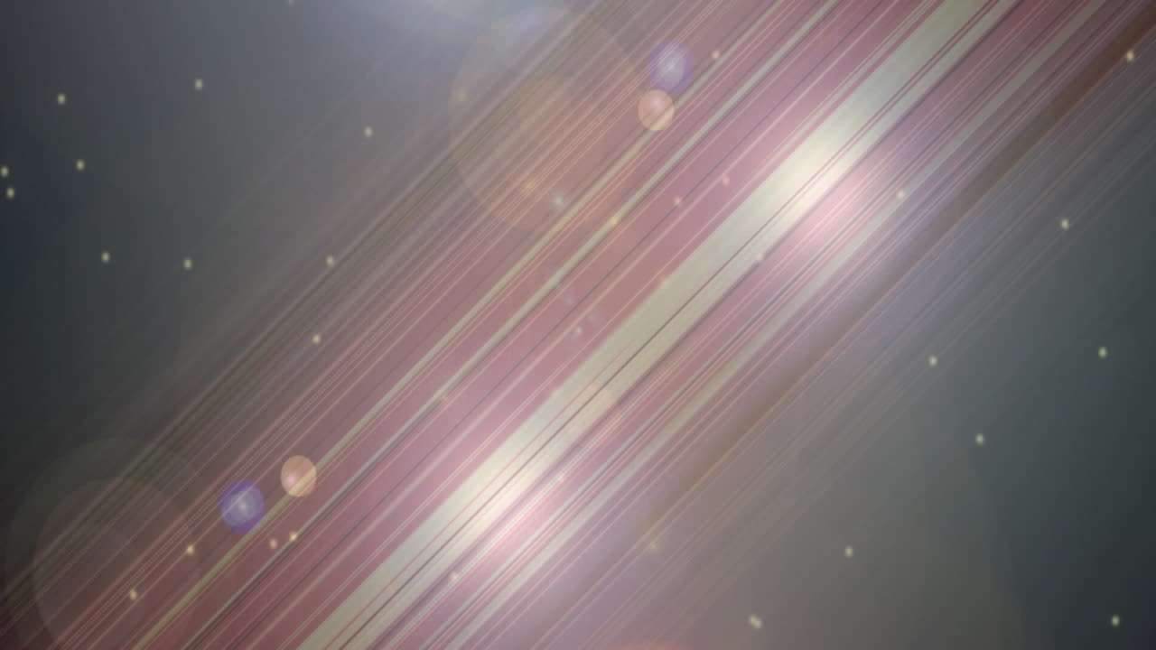 浮遊する粒子や分子のアニメーション 閃く色の光束とボケライト