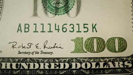 close-up of a 100 us dollar bill