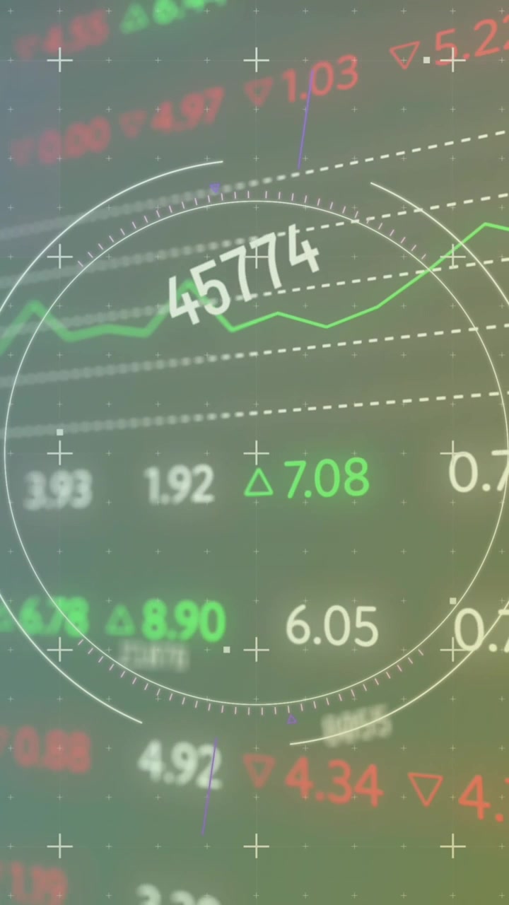 Animasi pemrosesan data keuangan di atas cakupan dan kisi
