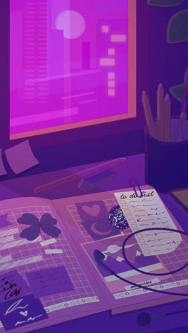 estética de estudio nocturno