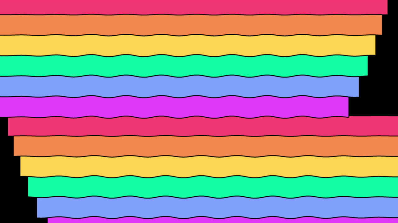 Colorful Wavy Bars Animation on Black Background | Premium Stock Video ...