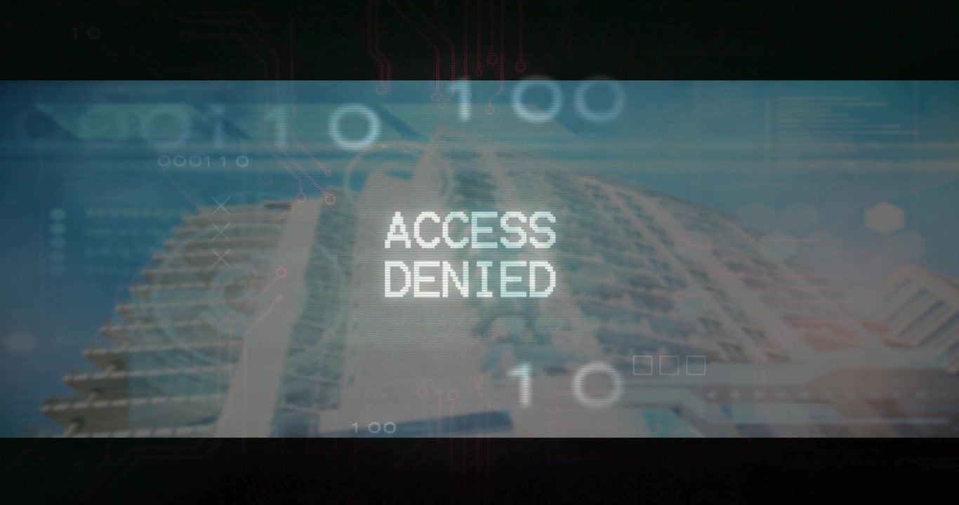 Displaying ACCES completing into ACCESS DENIED, code scrolling and HUD pulsing signaling lockout
