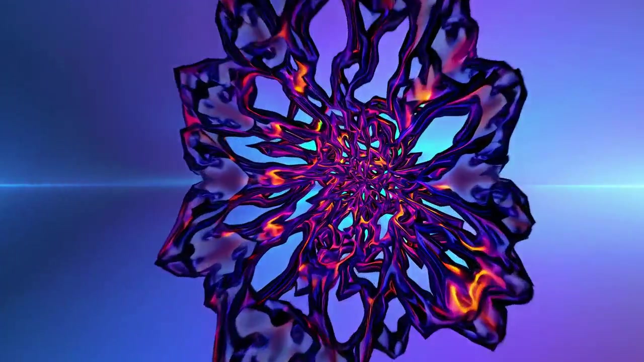 Abstract 3D Animation of Pulsing Iridescent Organic Structures