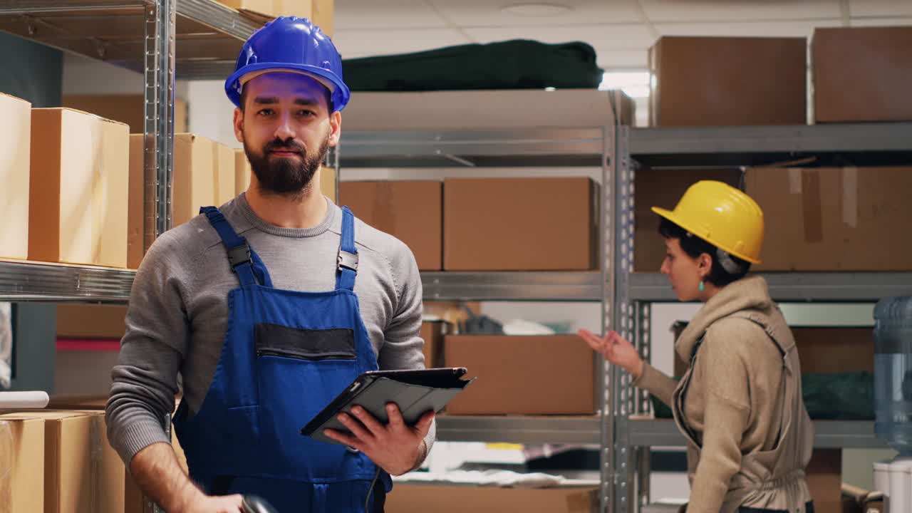 trabajadores del almacén comprobando el inventario
