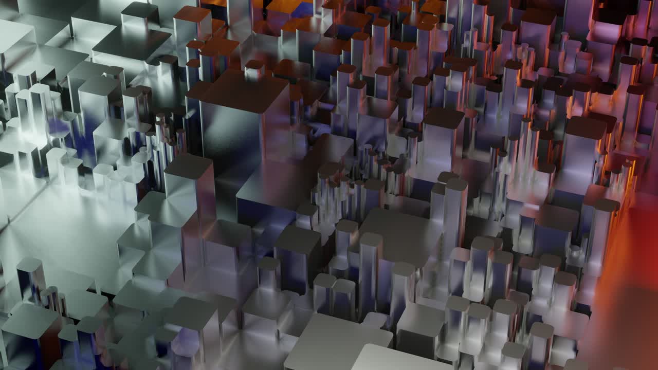 abstracto moderno cubos de metal animación de onda. bucle sin costuras renderizado en 3d