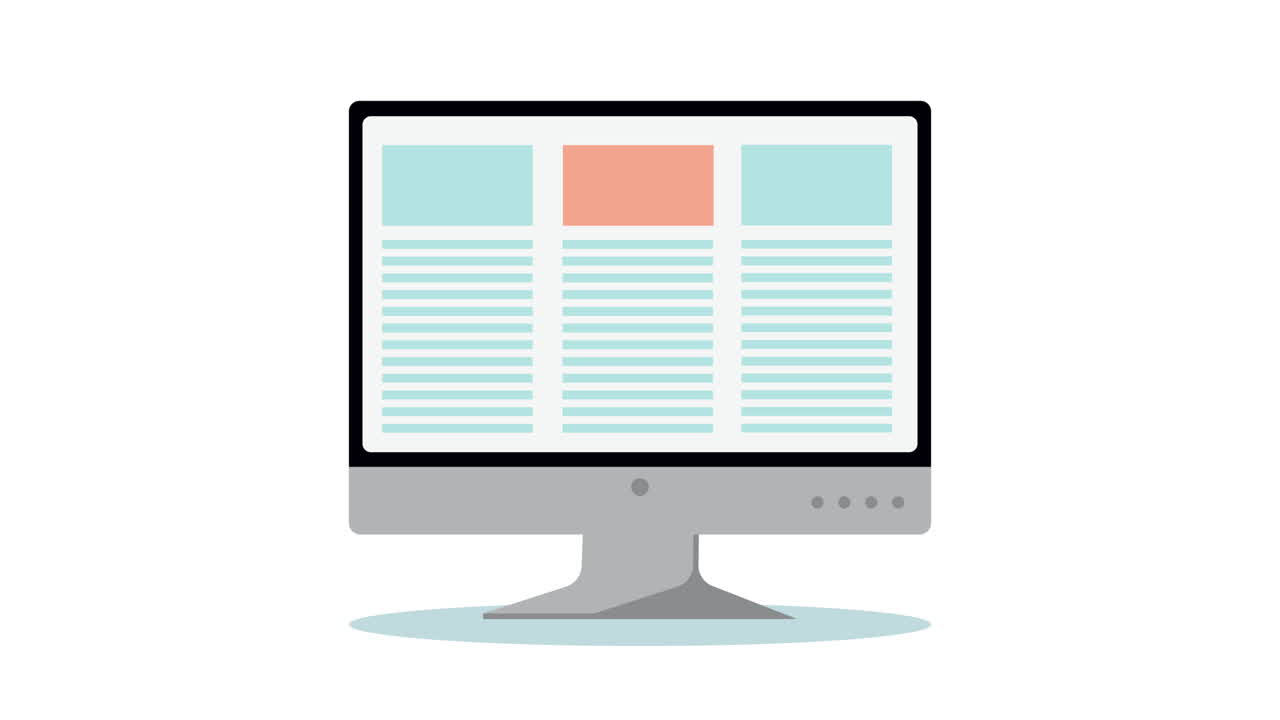 animación de dispositivos tecnológicos de computadora de escritorio