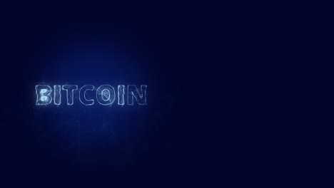 bitcoin título con efecto plexus. líneas conectadas con puntos. líneas título plexus