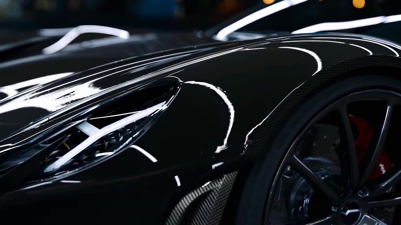 Primo piano dell'esterno di un'elegante auto sportiva nera
