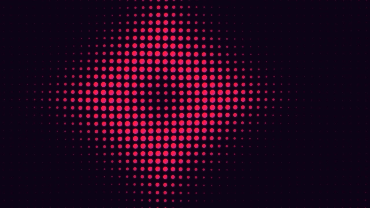 Latar Belakang Gerak Abstrak dengan Titik Halftone Merah Muda yang Berdenyut