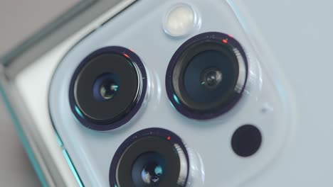 close-up of a smartphone camera lens