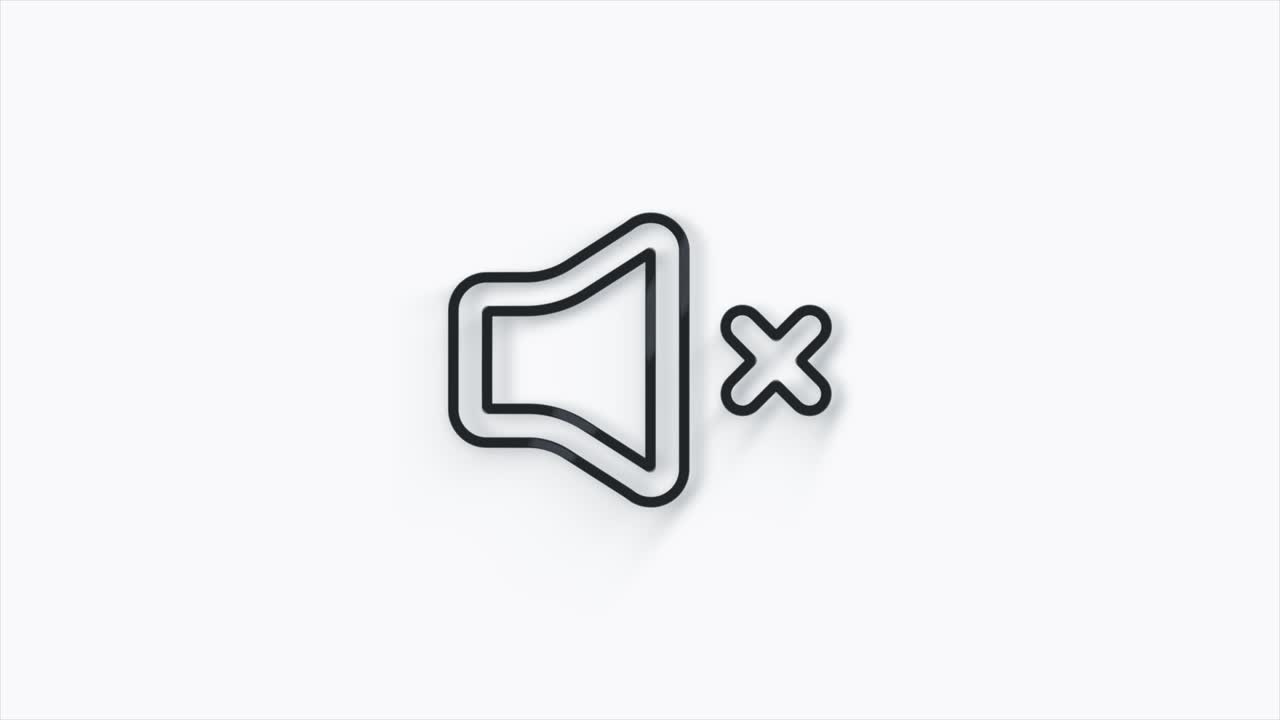 icono 3d de altavoz silenciado aislado en fondo blanco. sin icono de sonido. símbolo de volumen apagado. 4k
