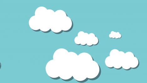 animation of clouds on blue background