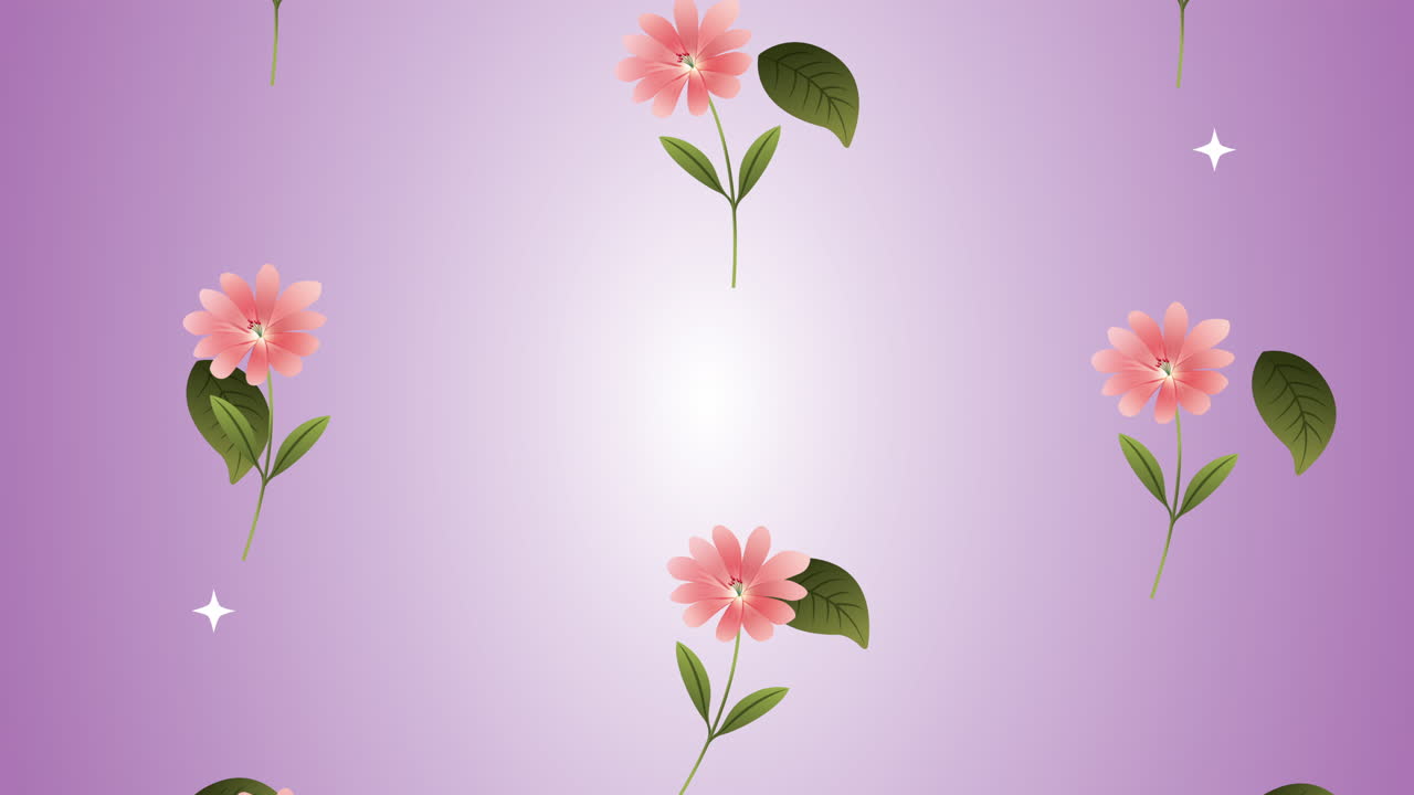 flores hermosas animación de patrón de jardín