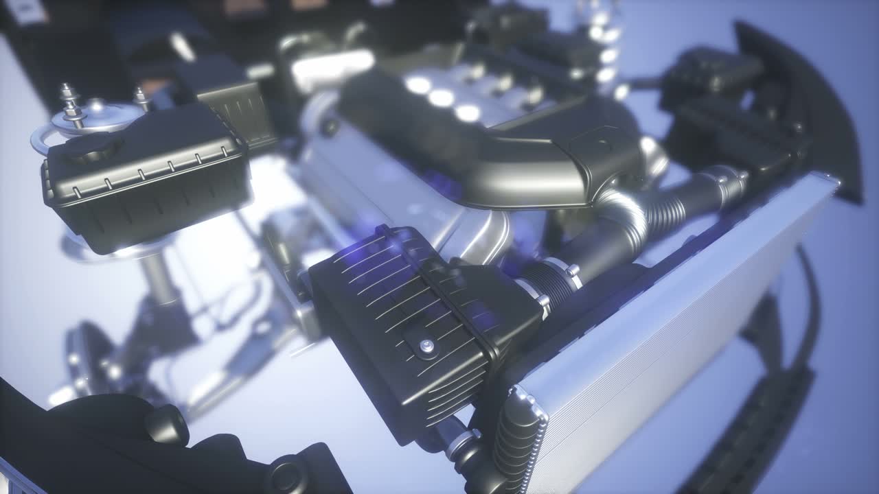 motores de automóviles detallados y otras piezas