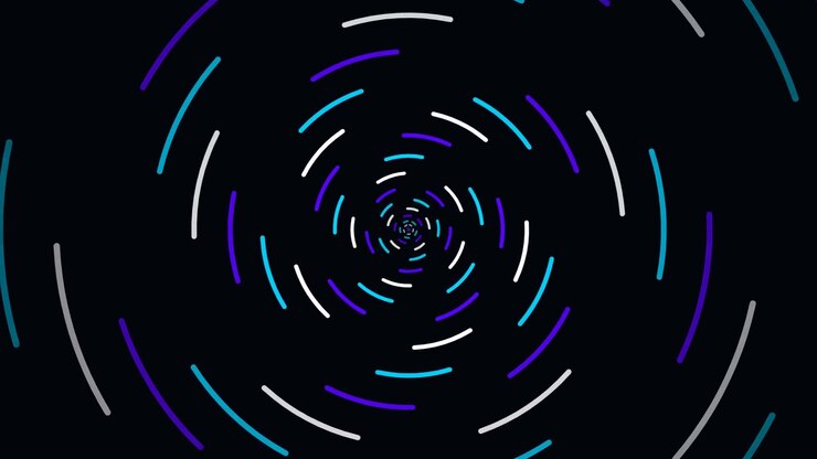 Abstract Spiral Animation of Glowing Neon Lines