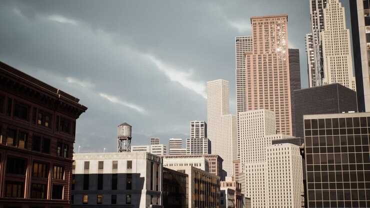 edifici in pietra art deco nella città di chicago