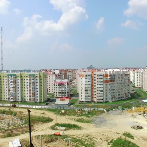 a large territory for the construction of modern high-rise buildings of the new part of the city. aerial view