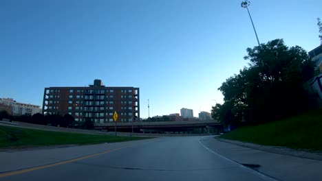 city driving timelapse pov morning chicago
