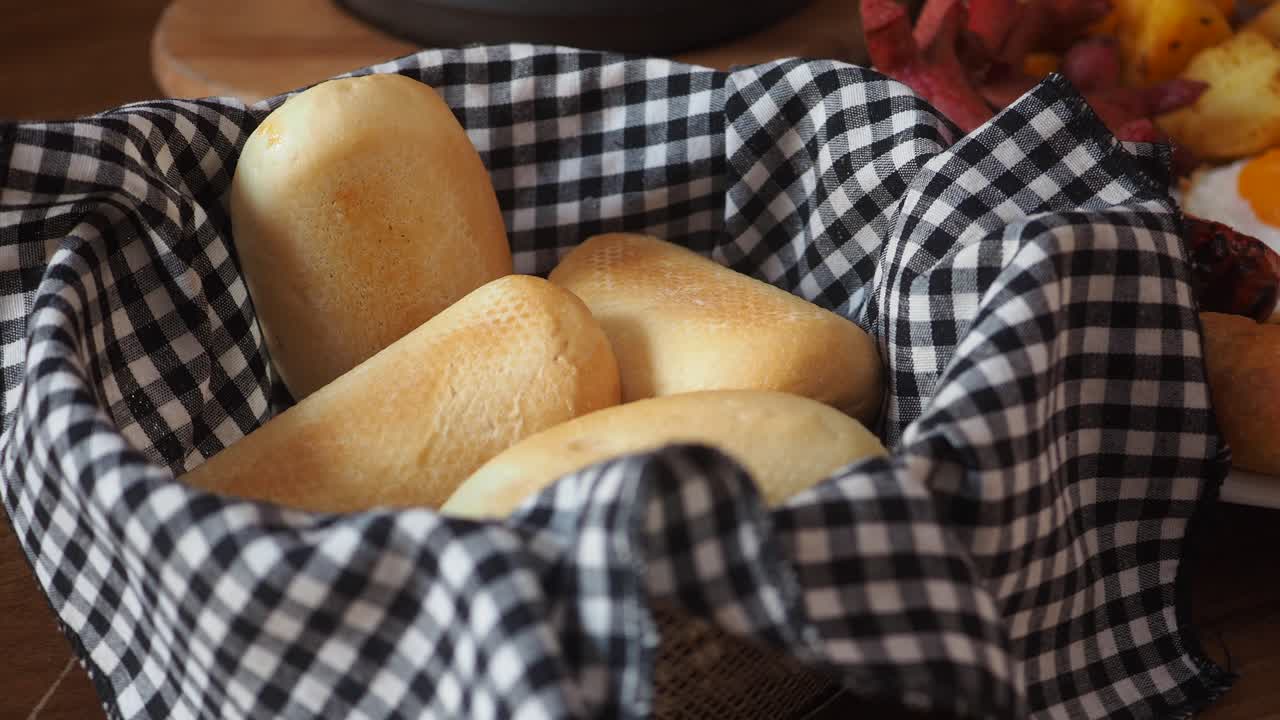 Bread rolls in a basket
