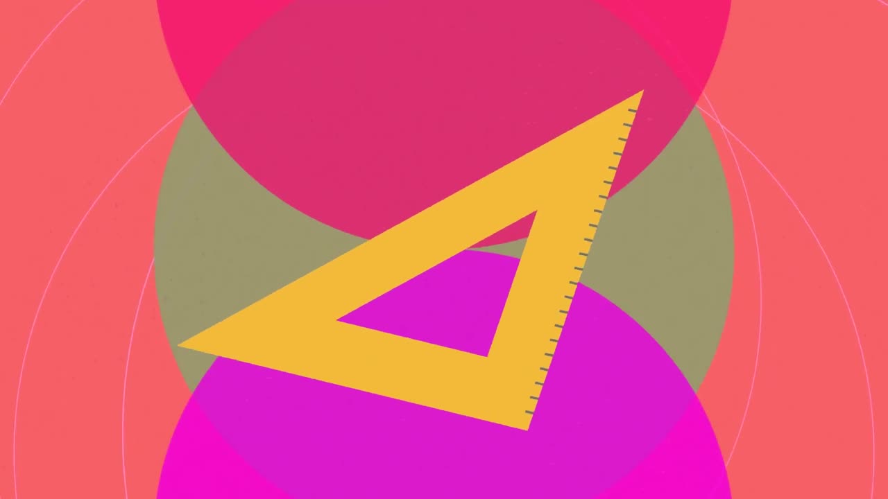 animación de círculos de colores cuadrados en fondo rosa