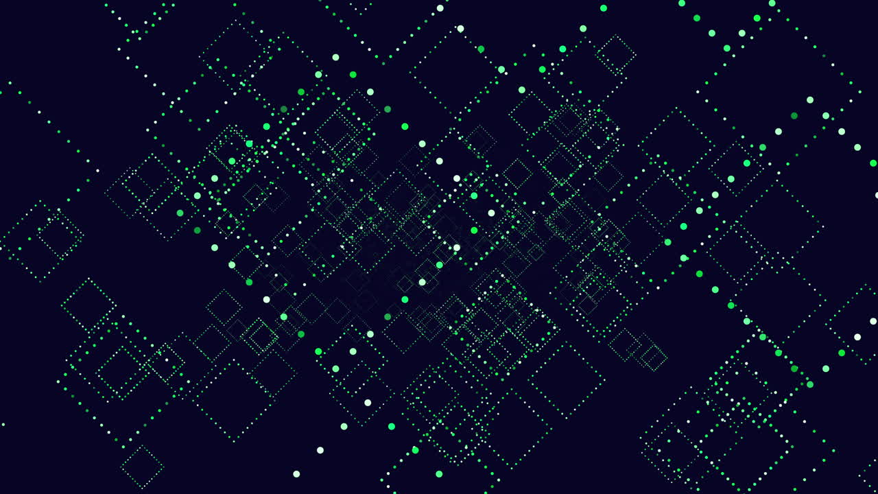 Motion futuristic squares on blue space