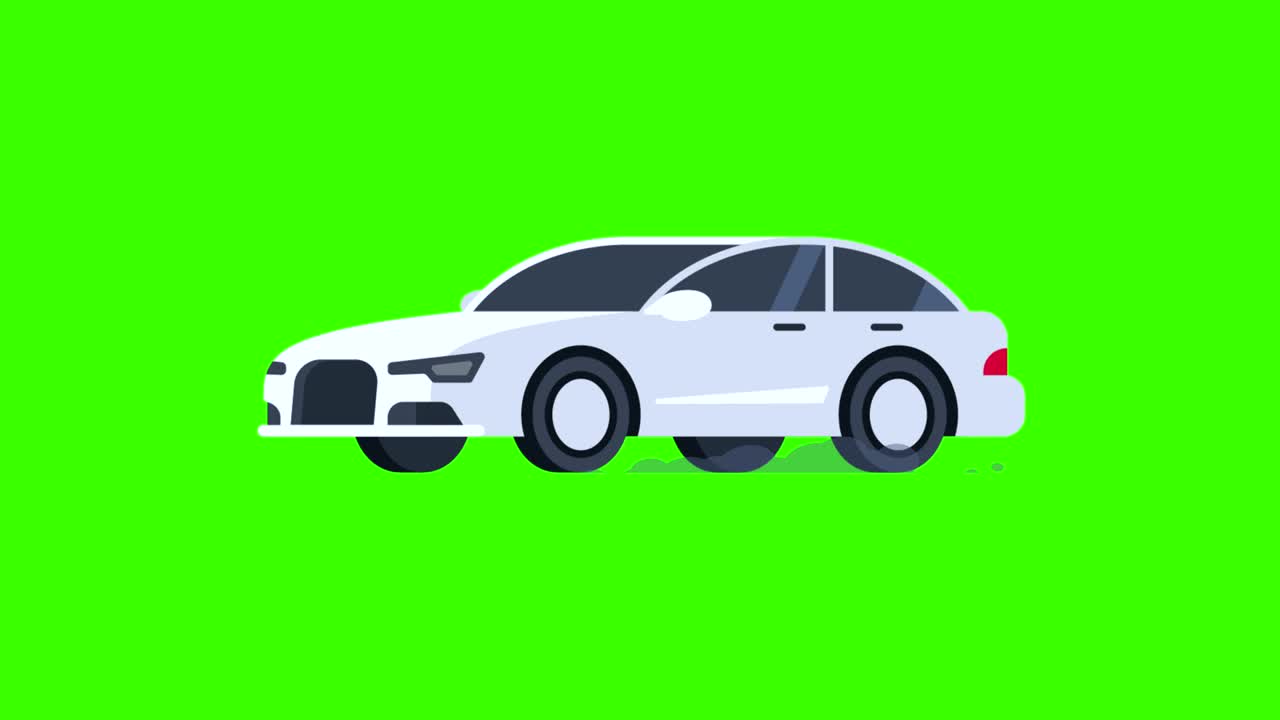 자동차 타기와 플래시 스포트라이트, 투명한 배경.