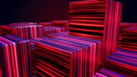 abstract neon geometric shapes with red and blue lines