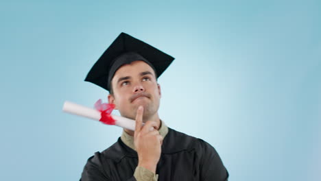 graduación, el hombre y el pensamiento en el estudio