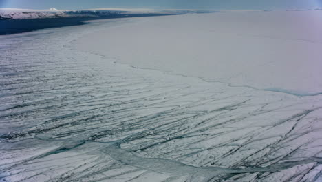 aerial view of arctic ice landscape