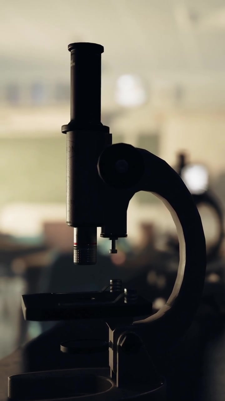 Microscope in a science laboratory during a study session