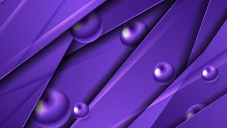 fondo de movimiento violeta de alta tecnología con rayas y cuentas brillantes