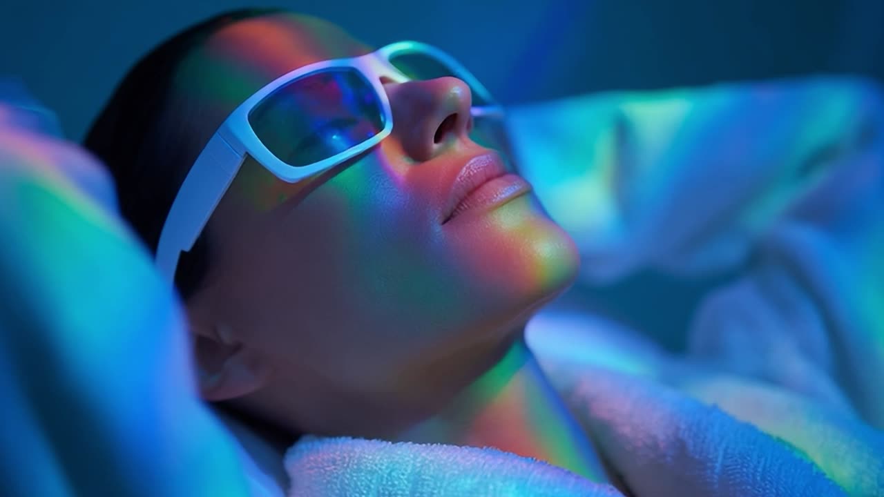Relaxation during a wellness treatment in a vibrant spa setting