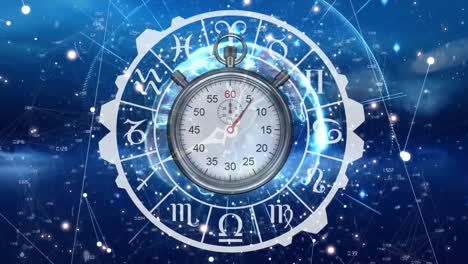 signos del zodiaco y cronómetro