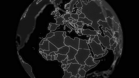 Libyen-Land-Alpha-Für-Die-Bearbeitung-Von-Datenanalyse-Technologie-Globus-Drehung,-Filmisches-Video-Zeigt-Einen-Digitalen-Globus,-Der-Rotiert-Und-Auf-Die-Libyen-Land-Alpha-Vorlage-Für-Die-Bearbeitung-Heranzoomt