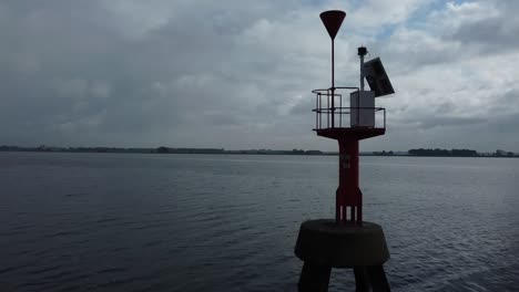 flying past a light buoy with a drone