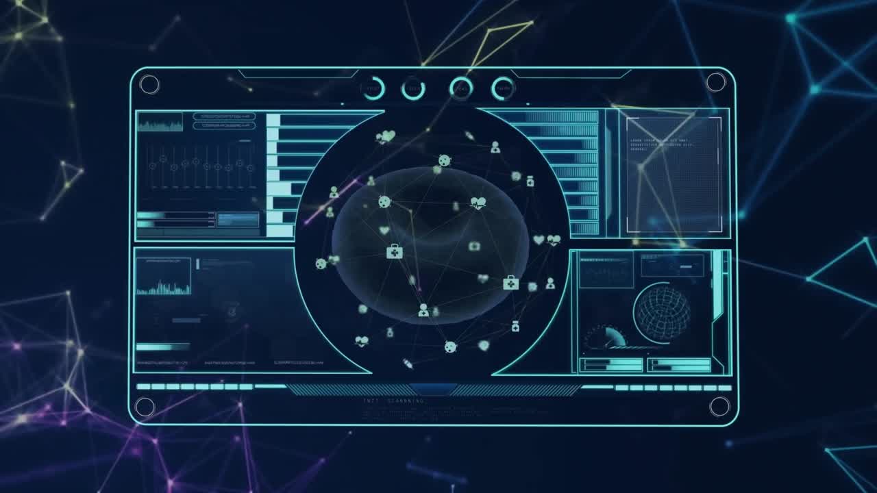 Animation of network of connections over data processing