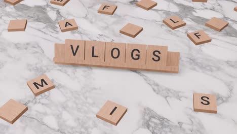 Vlogs-Wort-Auf-Scrabble