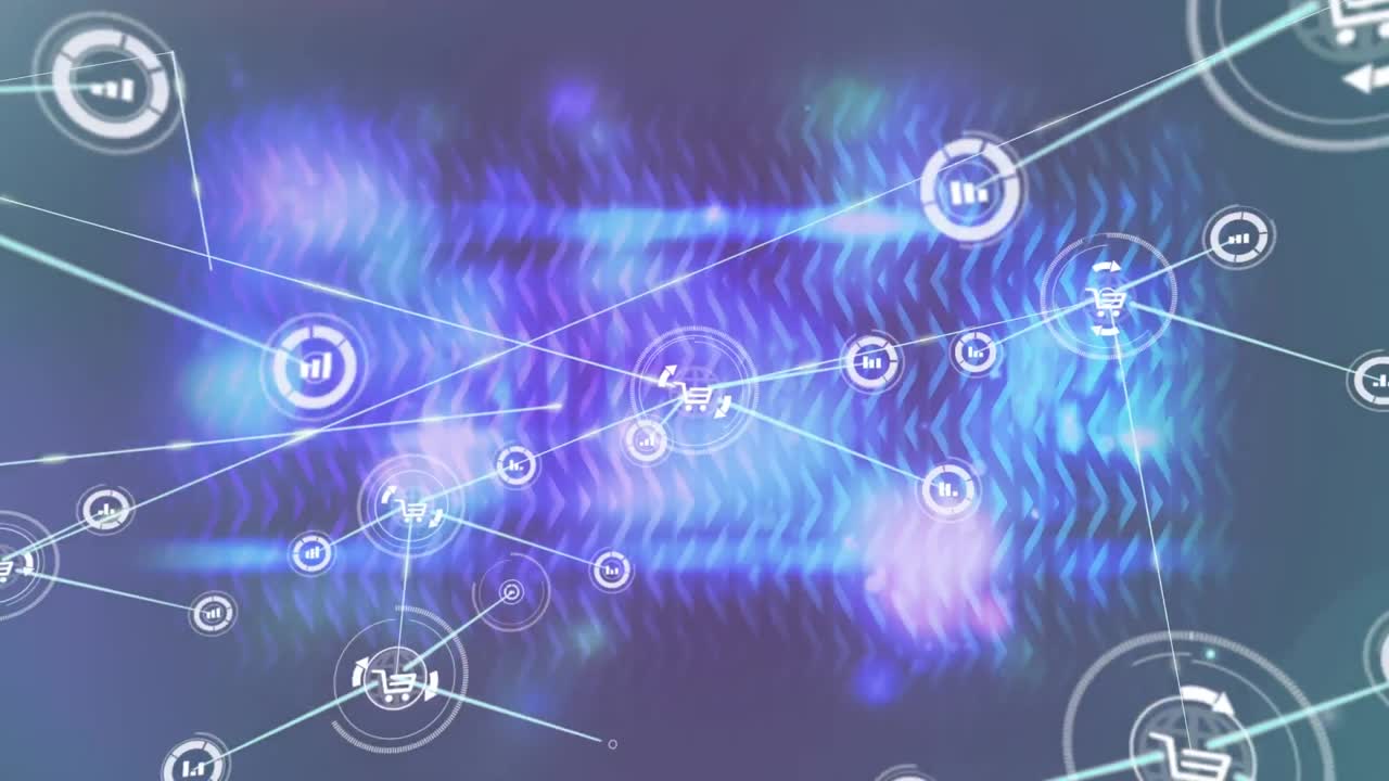Animation of network of connections over shapes