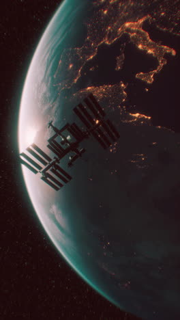 the international space station orbiting earth